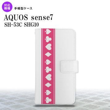 sense7 sense7 手帳型スマホケース カバー トランプ 帯 ピンク クリア 2022年 11月発売 nk-004s-sens7-dr530