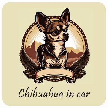 ドッグ カーステッカー イラスト付 Dog in Car チワワ B タイプ セーフティサイン 犬種別 正方形 13x13cm シール リア あおり運転対策 Dog Sticker 屋外 屋内 防水 かわいい おしゃれ 安全対策 カーサイン