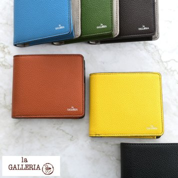 青木鞄 la GALLERIA GENERICO ボックス型小銭入れ付 二つ折り財布 二つ折り財布/おしゃれ/革/レザー/