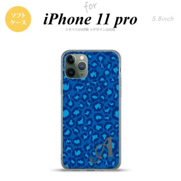 iPhone11Pro iPhone11 Pro スマホケース ソフトケース 豹柄 B 青 +アルファベット メンズ レディース nk-i11p-tp896i