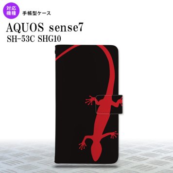sense7 sense7 手帳型スマホケース カバー トカゲ 黒 赤 2022年 11月発売 nk-004s-sens7-dr778