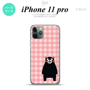 iPhone11Pro iPhone11 Pro スマホケース ハードケース くまモン チェック ピンク メンズ レディース nk-i11p-km18