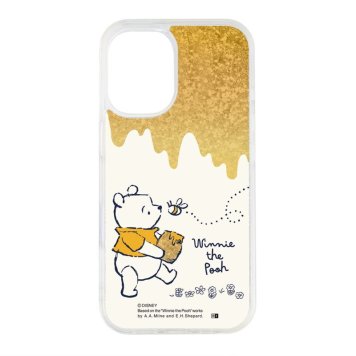iPhone 16 / ディズニー / 衝撃吸収 バンパー 動く キラキラ ラメ グリッターケース / プーさん_流れるはちみつ ※送料無料(ポスト投函)