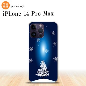 iPhone14 ProMax iPhone14 Pro Max スマホケース 背面ケースソフトケース 雪 ツリー 紺 2022年 9月発売 nk-i14pm-tp639