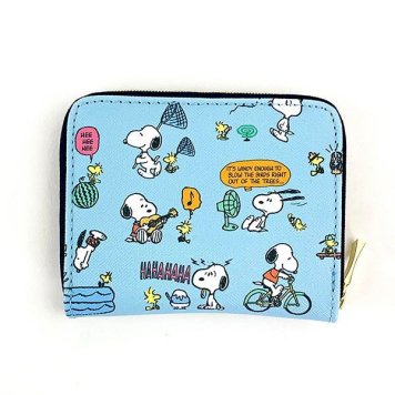 スヌーピー PEANUTS カード／コインケース サマー ブルー  マリモクラフト