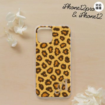 iPhone12/iPhone12pro iPhone12 / iPhone12pro スマホケース ソフトケース 豹柄 A 茶 +アルファベット メンズ レディース nk-i12-tp025i