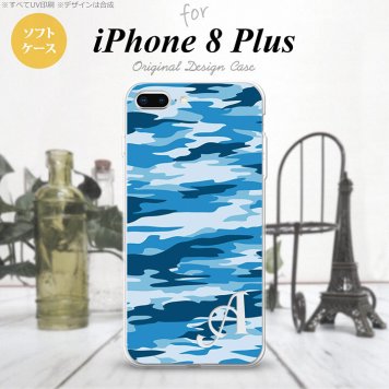 【iPhone8Plus】【スマホケース/スマホカバー】【アイフォン8プラス】iPhone8Plus スマホケース ケース アイフォン8プラス イニシャル 迷彩B 青C nk-ip8p-tp1169ini【メール便送料無料】