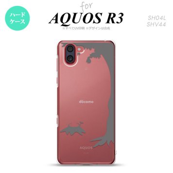 SH-04L SHV44 R3 AQUOS R3 スマホケース カバー 切り株 グレー nk-r3-198