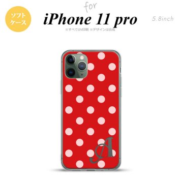 iPhone11Pro iPhone11 Pro スマホケース ソフトケース ドット 水玉 B 赤 +アルファベット メンズ レディース nk-i11p-tp838i