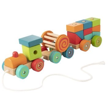 Egmont Toys エグモントトイズ 木製 汽車のブロックつみき プルトイ 引っ張るおもちゃ 木のおもちゃ ギフト プレゼント 出産祝い