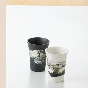 ハケメペアーフリーカップ 磁器 美濃焼 やきものの里から、暮らしを贈ります。　ギフト 食器 セット テーブルウェア