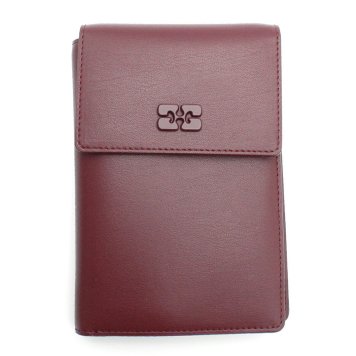 ガニー GANNI 財布 小銭入れ付き 二つ折り財布  B3010134-436 Bou Travel Wallet レディース バーガンディ 海外正規品