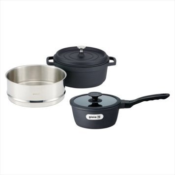 ジョイア ソースパン&蒸し器セット　ブラック XC-24BK-KSS  内祝 内祝い お祝 御祝 記念品 出産内祝い プレゼント 快気祝い 粗供養 引出物