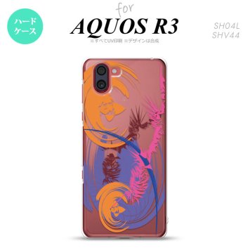 SH-04L SHV44 R3 AQUOS R3 スマホケース カバー アート クリア 紫 nk-r3-1268