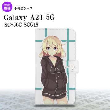 Galaxy A23 GalaxyA23 手帳型スマホケース カバー 女の子 キャラ 水色 2022年 10月発売 nk-004s-a23-dr1330