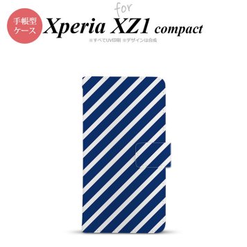 【手帳型 スマホ カバー ケース】【SO02K】【エクスペリア XZ1】手帳型 ケース SO-02K スマホ カバー Xperia XZ1 Compact エクスペリア ストライプ 青×白 nk-004s-so02k-dr716【メール便送料無料】