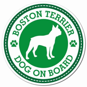 BOSTON TERRIER ボストンテリア グリーン 肉球 カーサイン 車 マグネットステッカー 犬 マグネット 強力 直径13cm 丸型 おしゃれ かわいい ドラレコステッカー 安全対策 危険運転 煽り運転 アニマル 動物 犬種別 屋外 防水 屋内 肉球マーク