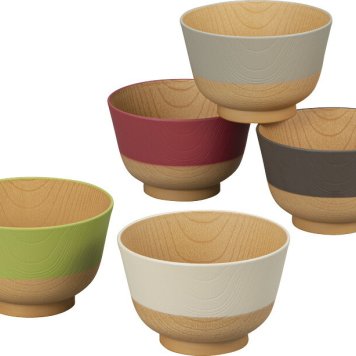 春の贈り物便りやさしい彩り 抗菌汁椀5客 直径10.8×7cm ★食器洗い乾燥機可