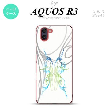 SH-04L SHV44 R3 AQUOS R3 スマホケース カバー ピンスト 白 ブルー グリーン nk-r3-1245