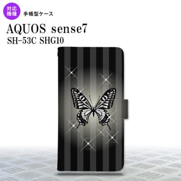 sense7 sense7 手帳型スマホケース カバー バタフライ 蝶 黒 2022年 11月発売 nk-004s-sens7-dr315