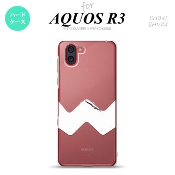 SH-04L SHV44 R3 AQUOS R3 スマホケース カバー ギザギザ クリア 白 nk-r3-192