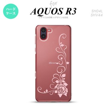 SH-04L SHV44 R3 AQUOS R3 スマホケース カバー バラ B クリア ピンク nk-r3-1071