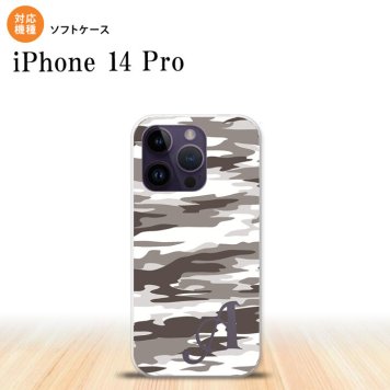 iPhone14 Pro iPhone14 Pro スマホケース 背面ケースソフトケース タイガー 迷彩 B グレー +アルファベット 2022年 9月発売 nk-i14p-tp1161i
