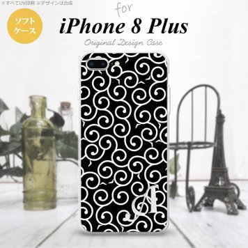 【iPhone8Plus】【スマホケース/スマホカバー】【アイフォン8プラス】iPhone8Plus スマホケース ケース アイフォン8プラス イニシャル 唐草 黒×白 nk-ip8p-tp1130ini【メール便送料無料】
