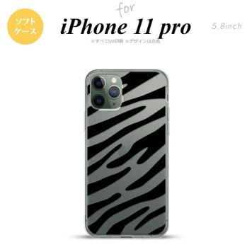 iPhone11Pro iPhone11 Pro スマホケース ソフトケース ゼブラ 黒 メンズ レディース nk-i11p-tp021