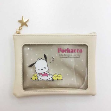 サンリオ キャラクターズ ウィンドウポーチ ポチャッコ クリアポーチ 小物入れ 化粧ポーチ ポーチ 透明窓付き かわいい おしゃれ キャラクター グッズ 雑貨 文房具 収納 サンリオ正規ライセンス品