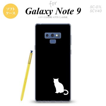 Galaxy Note 9 ギャラクシー ノート9 SC-01L SCV40 スマホケース カバー ソフトケース 猫(影) 黒×白 nk-note9-tp429[スマホ,スマホケース,スマホカバー,ケース,カバー,ジャケット]