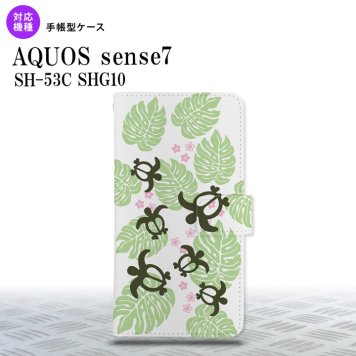 sense7 sense7 手帳型スマホケース カバー ホヌ 小 クリア 緑 2022年 11月発売 nk-004s-sens7-dr1462
