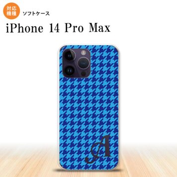 iPhone14 ProMax iPhone14 Pro Max スマホケース 背面ケースソフトケース 千鳥 格子 小 青 +アルファベット 2022年 9月発売 nk-i14pm-tp904i