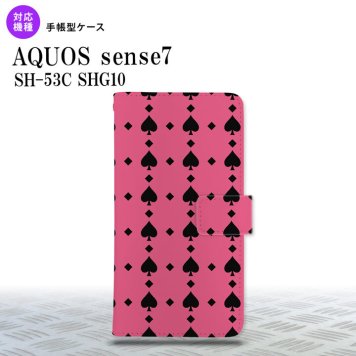sense7 sense7 手帳型スマホケース カバー トランプ スペード ピンク 黒 2022年 11月発売 nk-004s-sens7-dr538
