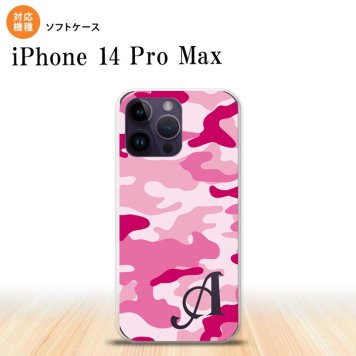 iPhone14 ProMax iPhone14 Pro Max スマホケース 背面ケースソフトケース ウッドランド 迷彩 D ピンク +アルファベット 2022年 9月発売 nk-i14pm-tp1150i