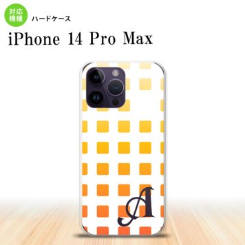 iPhone14 ProMax iPhone14 Pro Max スマホケース 背面ケース ハードケース スクエア ドット オレンジ +アルファベット 2022年 9月発売 nk-i14pm-1361i