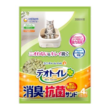 ユニ チャーム デオトイレ 飛び散らない消臭 抗菌サンド 4L 猫用品 ねこグッズ ペットグッズ ペット用品 猫砂