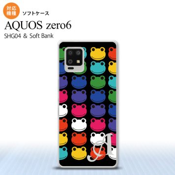 SHG04 SHG04 ZERO6 AQUOS zero6 スマホケース ソフトケース カエル かえる B 黒 +アルファベット メンズ レディース nk-zero6-tp165i
