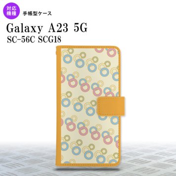 Galaxy A23 GalaxyA23 手帳型スマホケース カバー 丸 黄 2022年 10月発売 nk-004s-a23-dr1661