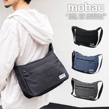 mobac モバック ショルダーバッグ 肩掛け 軽量 A4 横型 外ポケット ポリエステル ファスナー ジッパー メンズ レディース ユニセックス カジュアル