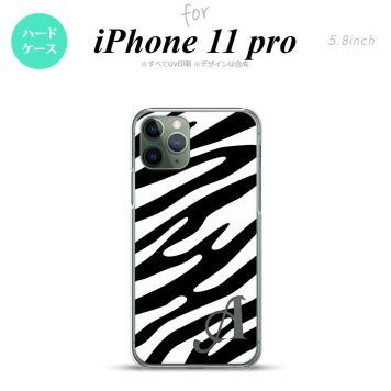 iPhone11Pro iPhone11 Pro スマホケース ハードケース ゼブラ 白 黒 +アルファベット メンズ レディース nk-i11p-124i