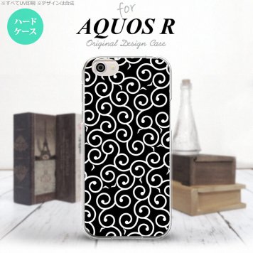 【SH03J】【スマホケース/スマホカバー】【アクオス R】SH03J スマホケース AQUOS R SH-03J カバー アクオス R 唐草 黒×白 nk-sh03j-1130【メール便送料無料】