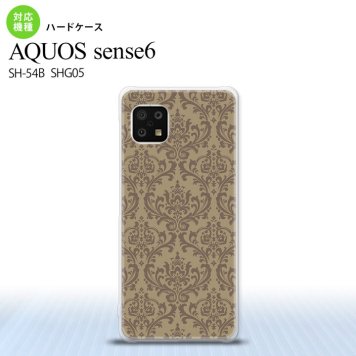 SH-54B SHG05 AQUOS sense6 スマホケース ハードケース ダマスク A ベージュ 茶 メンズ レディース nk-sens6-460