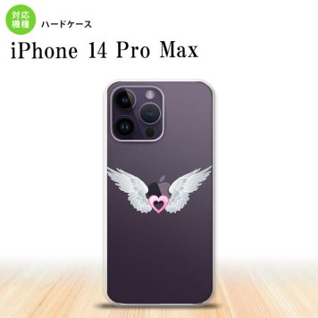 iPhone14 ProMax iPhone14 Pro Max スマホケース 背面ケース ハードケース 白翼 ハート ピンク 2022年 9月発売 nk-i14pm-471