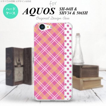 【SH04H】【スマホケース/スマホカバー】【アクオス ゼータ】SH04H スマホケース AQUOS ZETA SH04H カバー アクオス ゼータ タータン・ドット ピンク nk-sh04h-1532【メール便送料無料】