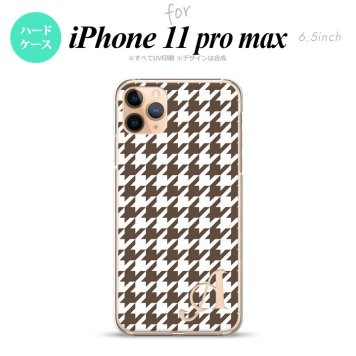 iPhone11ProMax iPhone11pro max スマホケース ハードケース 千鳥 格子 大 茶 白 +アルファベット メンズ レディース nk-i11pm-926i