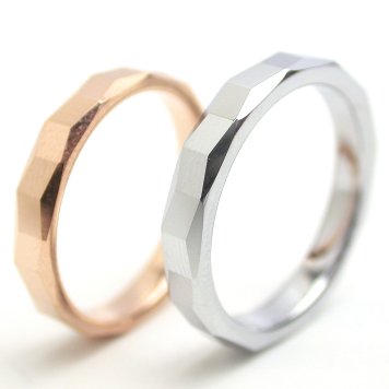 【レーザー刻印対応】ペアリング 指輪 タングステン アクセサリー 名入れ プレゼント ギフト 誕生日 記念日 シルバー ローズゴールド メンズ レディース ダイヤモンドカット