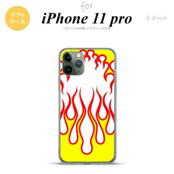 iPhone11Pro iPhone11 Pro スマホケース ソフトケース ファイヤー 炎 白 黄 メンズ レディース nk-i11p-tp1306