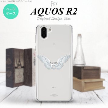AQUOS R2 アクオス アール2 SH-03K SHV42 専用 スマホケース カバー ハードケース 翼(ハート) 白×クリア nk-r2-472[スマホ,スマホケース,スマホカバー,ケース,カバー,ジャケット]