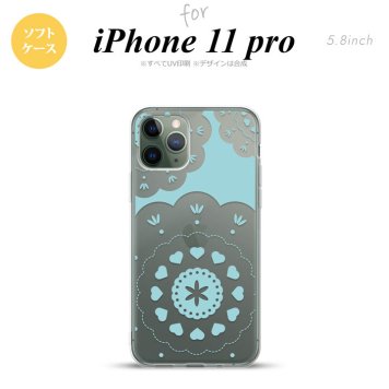 iPhone11Pro iPhone11 Pro スマホケース ソフトケース レース クリア 緑 メンズ レディース nk-i11p-tp1483